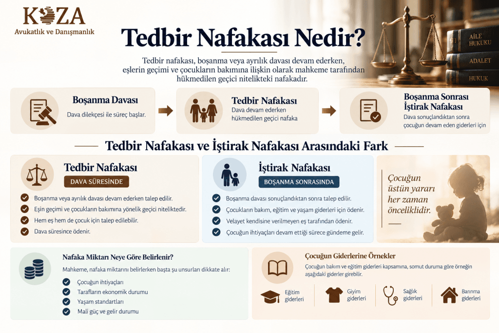 Yardım nafakası nedir, kimler yardım nafakası talep edebilir ve yardım nafakası şartlarını gösteren infografik
