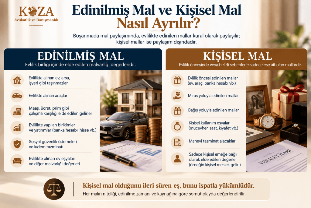 Edinilmiş mal ve kişisel mal nasıl ayrılır