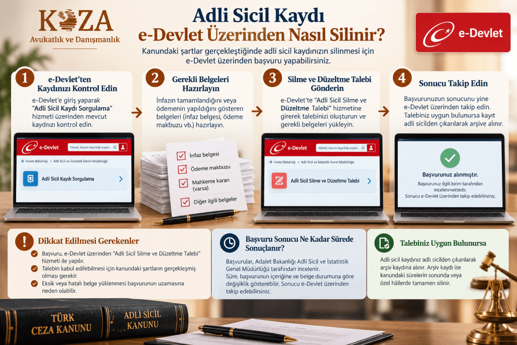 Adli sicil kaydı e-Devlet üzerinden nasıl silinir, adli sicil silme ve düzeltme talebi