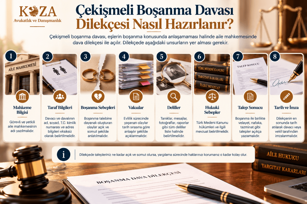 Çekişmeli boşanma davası dilekçe