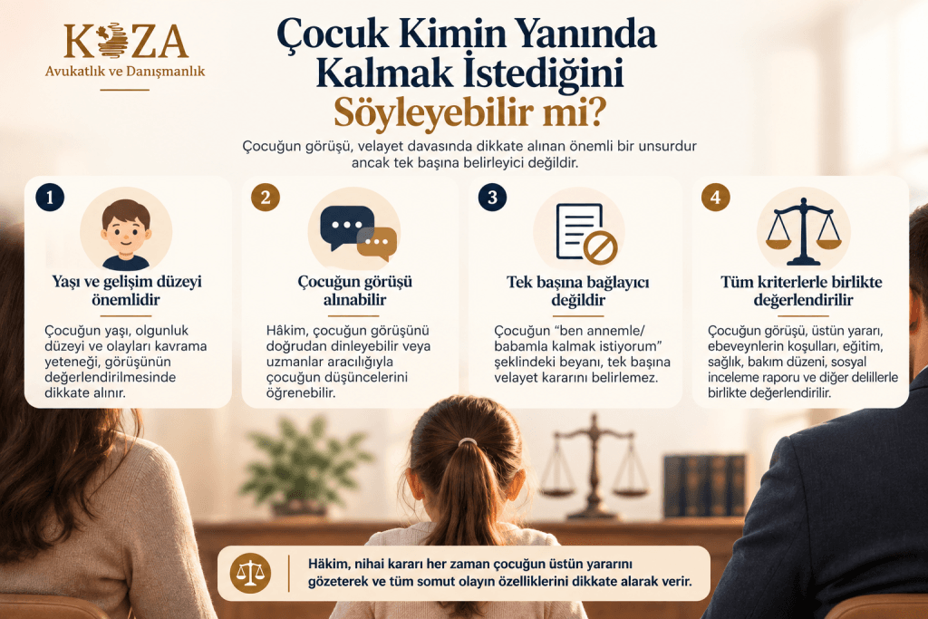 Çocuk kimin yanında kalmak istediğini söyleyebilir mi