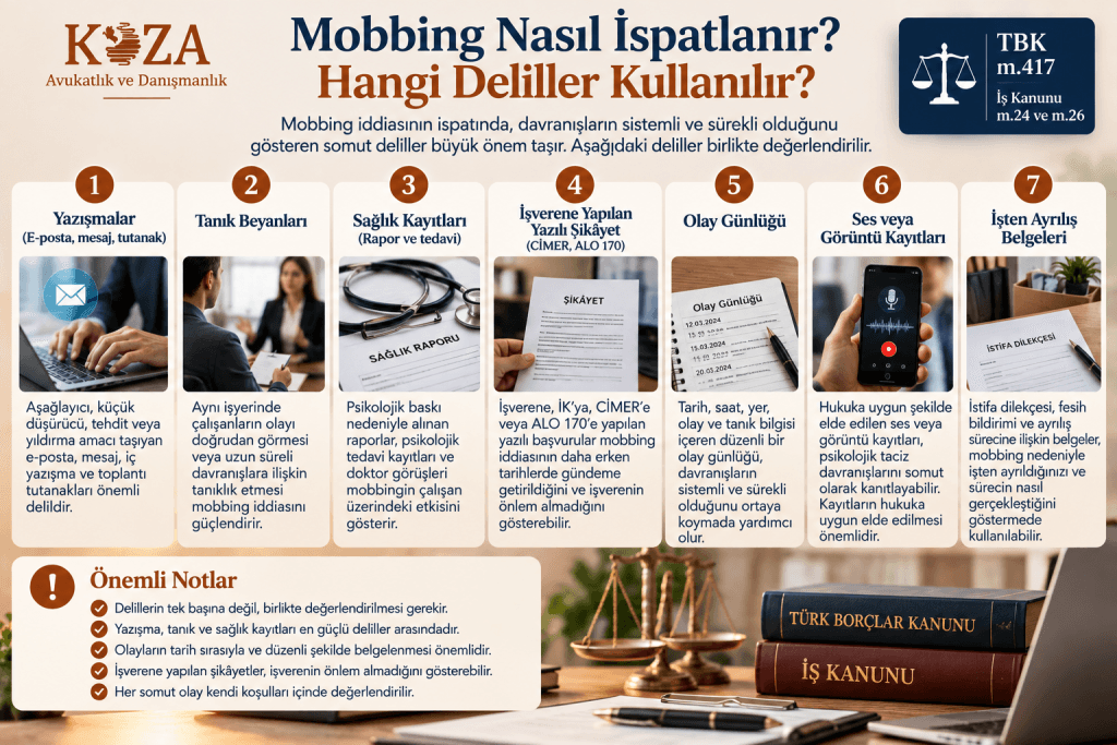 Mobbing nasıl ispatlanır, mobbing delilleri