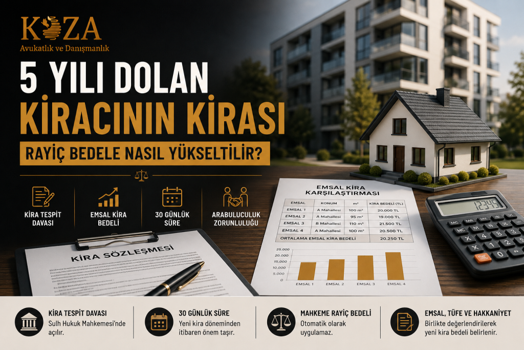 kira tespit davası 5 yılı dolan kiracının kira bedelinin rayiç ve emsal kira bedeline göre yeniden belirlenmesi